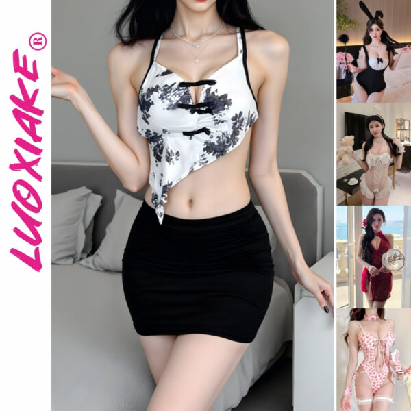 Sexy Dresses For Women Sexy Bodysuit Fashion Cheongsam Dresses Hollow Out Sheer Comfortable Home Clothing
