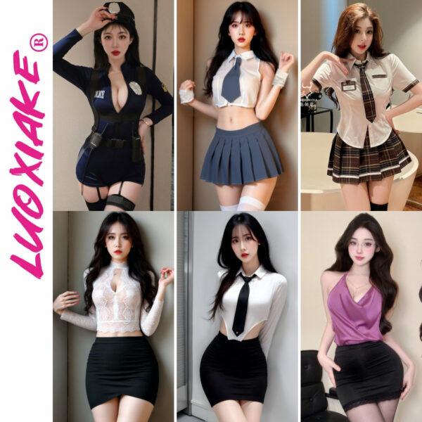 Role Play Uniforms Maid Secretary Nurse Secretary Student Police Uniforms Multiple Types Sexy Role Play Costumes Hollow Out See Through Erotic Costumes