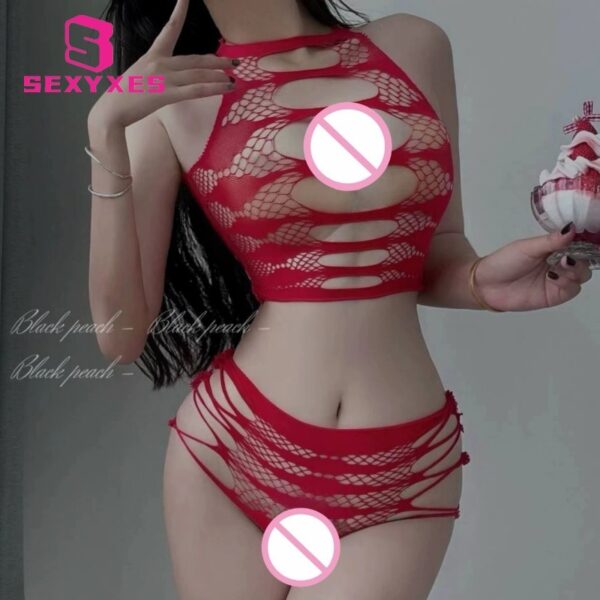 Sexy Transparent Lace Bra Women Lingerie Set Crotch Underwear Lingerie Set Lingeries Womens Body - 图片 3